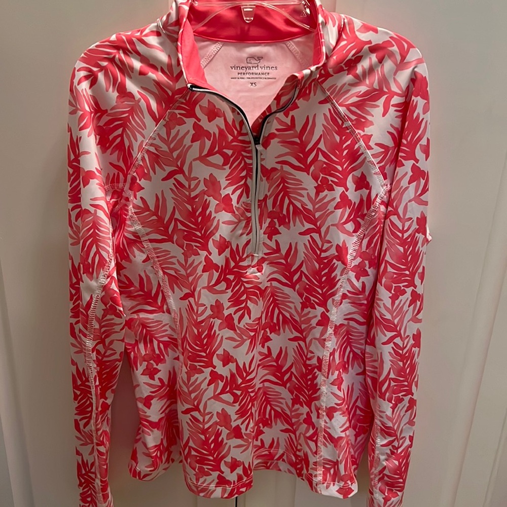 Vineyard Vines Performance White Cap Printed 1/2 Zip Pullover Size XS EUC
